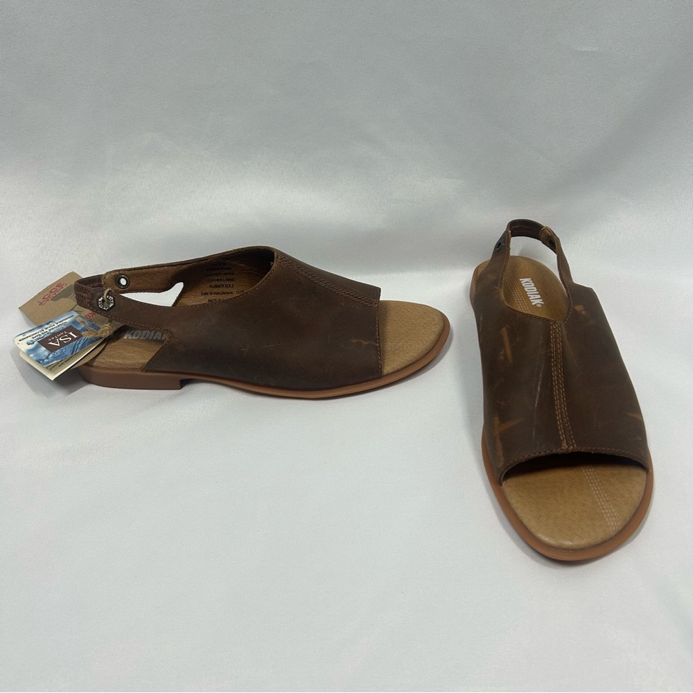 NWT Kodiak | Makena Genuine Leather Brown Sandals Slingback Women’s Size 9.5 - Picture 4 of 12